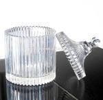 home Embossed Stripes Large Glass Container With Lid