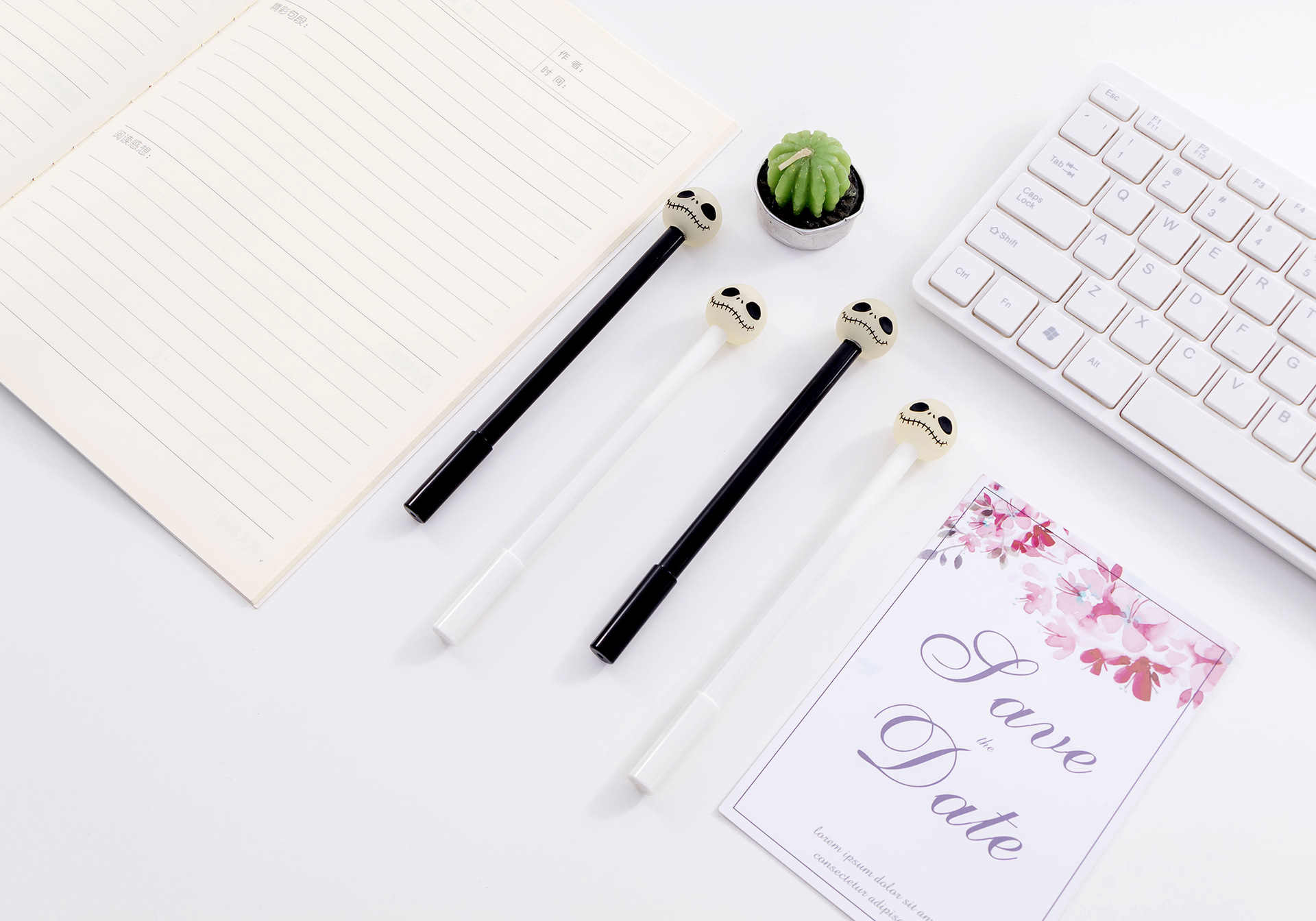 Halloween Gift creative gel ink pen 0.5mm Creative Scary Skeleton Head Model Gel Pen