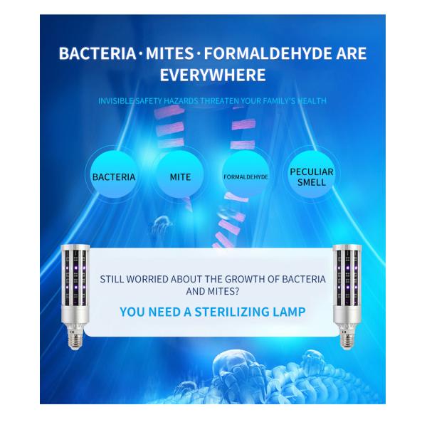 Ergonomic Intelligent Timing E27 Ultraviolet Sterilization Lamp