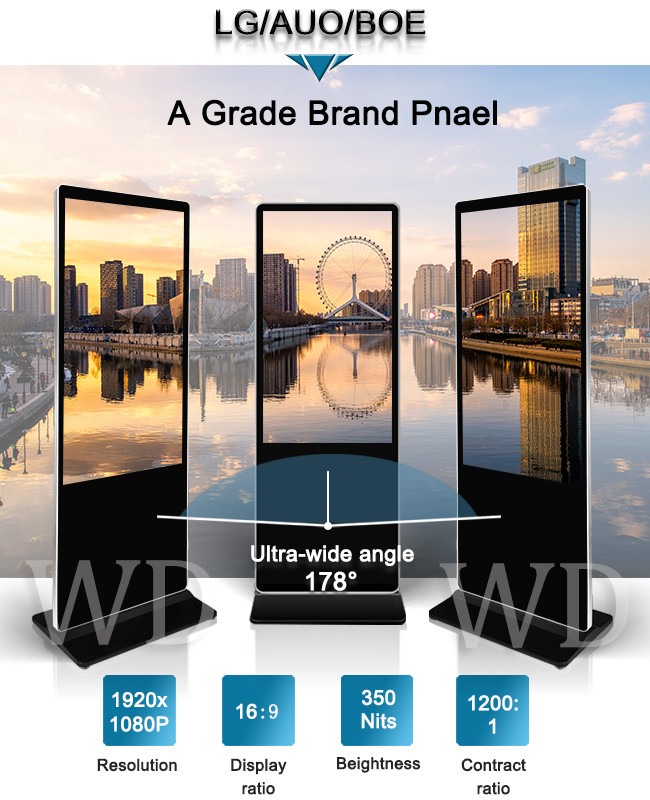 Commercial LCD Digital Screen For Airports Supermarkets Real Estate Hotel Malls