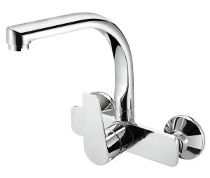 China 360° Moveable Brass Kitchen Mixer Faucet Two Hole Wall Mounted wholesale