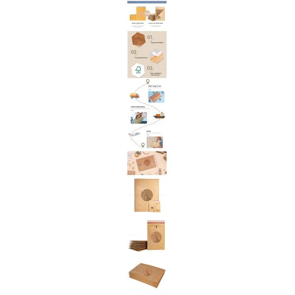 Honeycomb Structure Paper Padded Mailer Recyclable Custom Padded Envelopes Shockproof