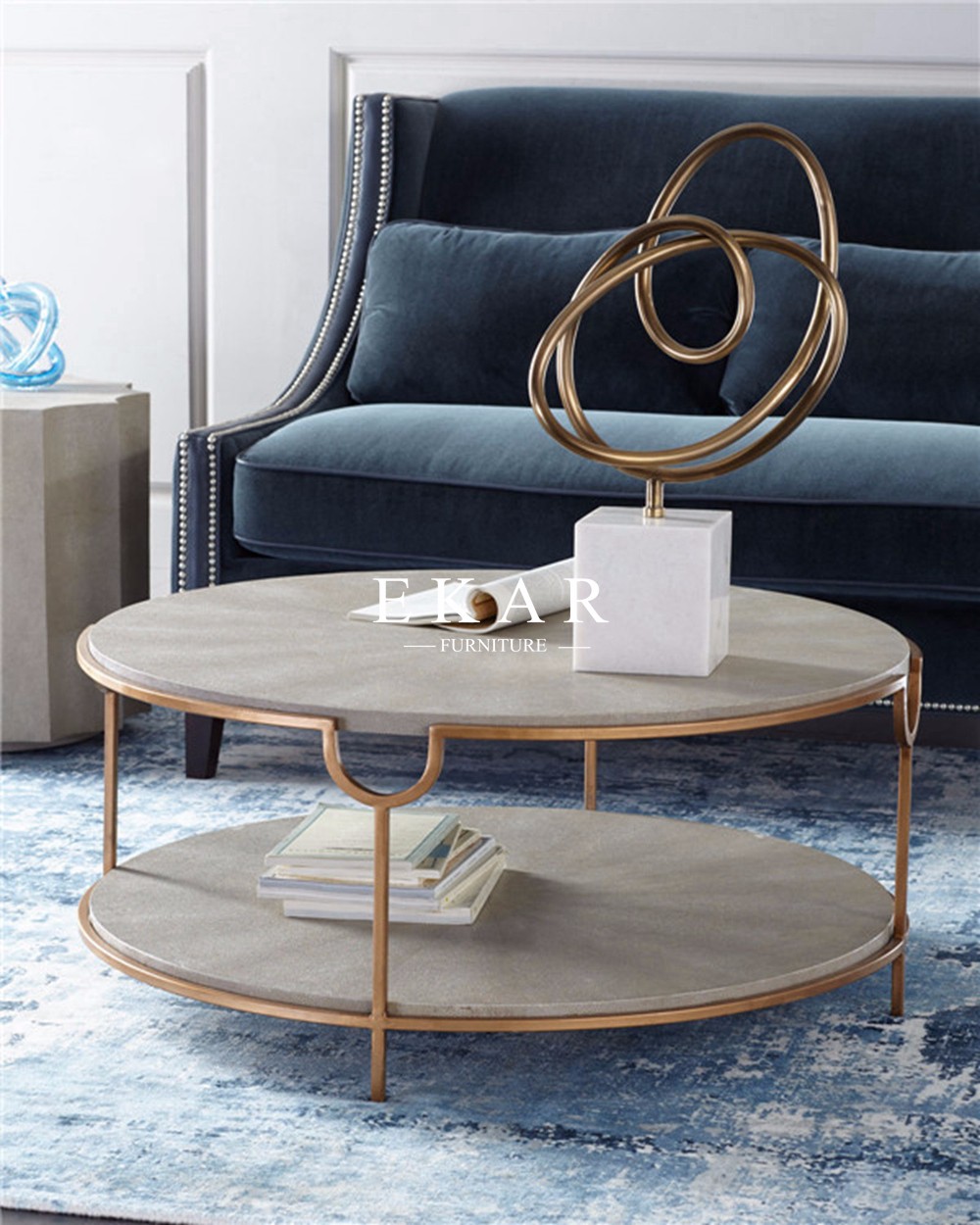 Blue Velvet Loveseat Couch Living Room Sofa