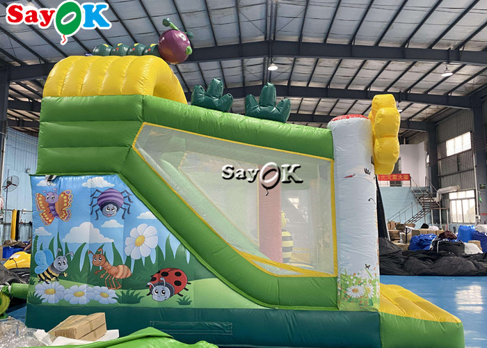 Insect Print Themed Inflatable Bounce Trampoline House With Slide