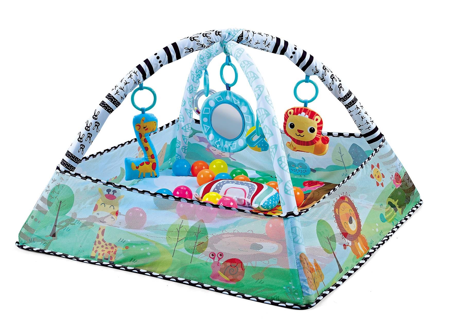 forest Play Mat Converts to Ball Pit Baby Gym, Newborn to Toddler - Totally Tropical
