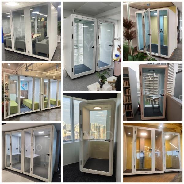 Modular Soundproof Booth with High Soundproofing Level and Modern Sleek Design for Office Pod
