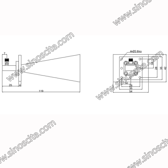 Compact Broadband Horn Antenna / Rf Horn Antenna For Communications