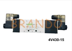 China Silver Color Lead Wire or Connector type 5/3 Way Pneumatic Air Control Valve 4V430-15 wholesale