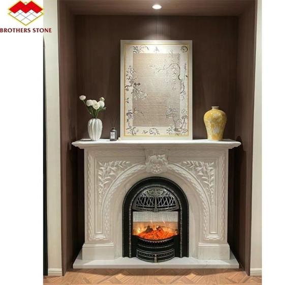 Coal Fireplaces Modern Italian Style Marble Sofitel Fireplace Mantel for Indoor