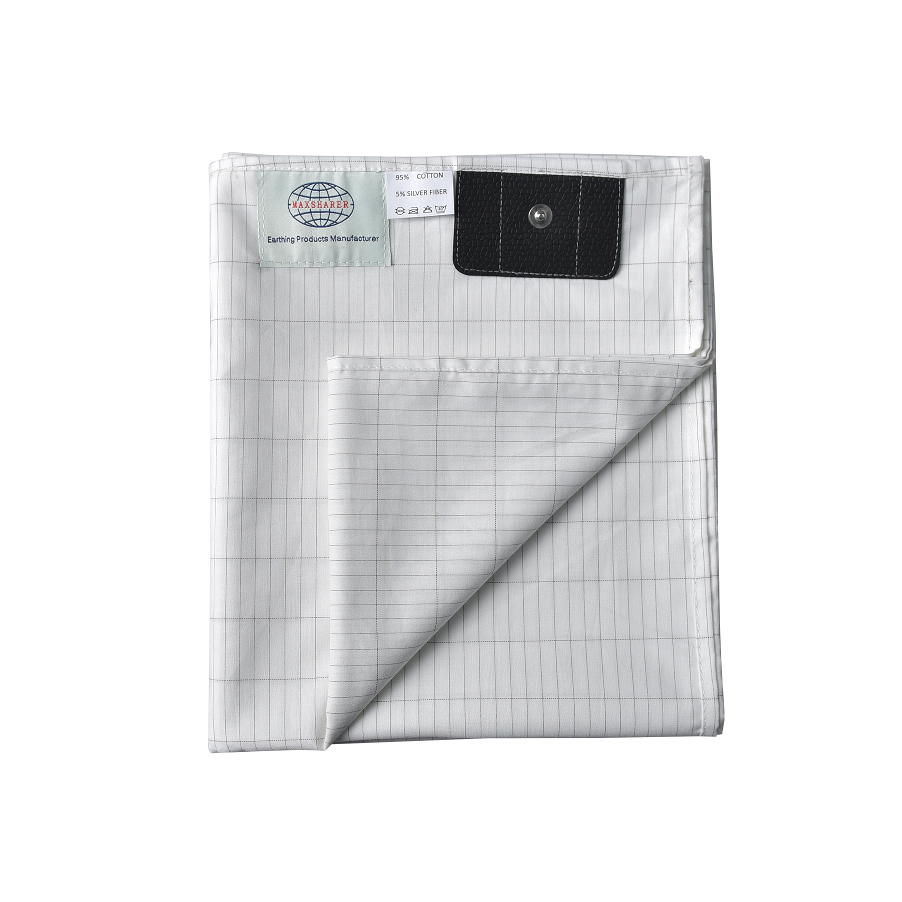Grounding Bed Sheets 5% Silver King Queen Flat Sheet for Earthing Factory Made Has 4.5M Ground Cord + Plug Adapter