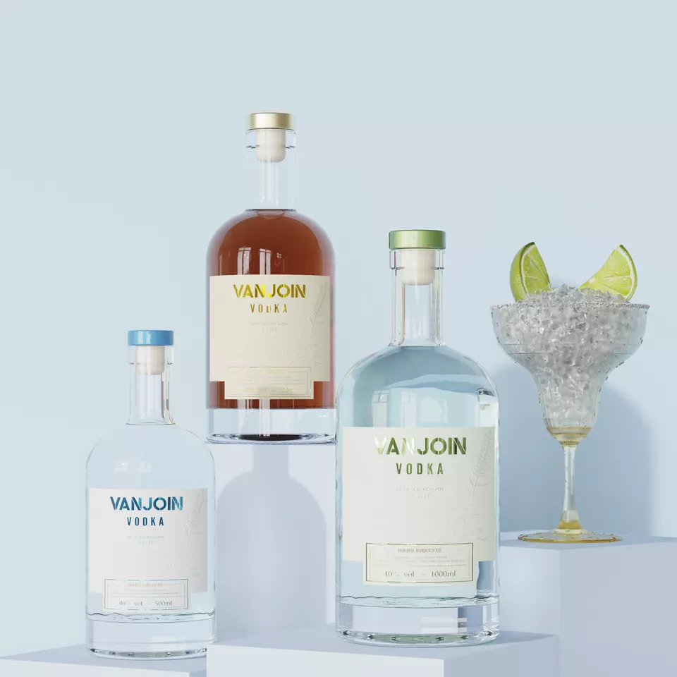 375ml 500ml 750ml Whisky Vodka Rum Olive Oil Baijiu Glass Bottle with Cork Sealing Type