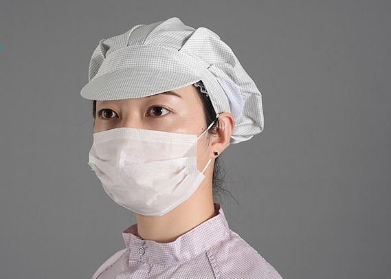 Washable 0.5cm Strip Anti Static Hat Unisex Clean Room Cap