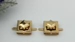 Most popular fashion square shape zinc alloy light gold twist lock hardware
