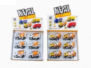 China Top sell!  1:32 Die cast Pull back Mixer Truck  with music and light ,Alloy toys wholesale