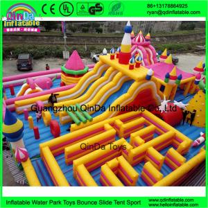 China Funny inflatable Circus amusement park,Giant inflatable clown fun city,Inflatable bouncer castle with slides on sale