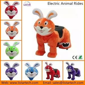 China Animal Riding Amazing Walking Animals, Coin Operated Electric 4 Roller Plush Animal Rides wholesale