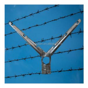China Chain Link Fence Extension Arms with Galvanized Steel Barbed Wire Two Wire Twist Type on sale
