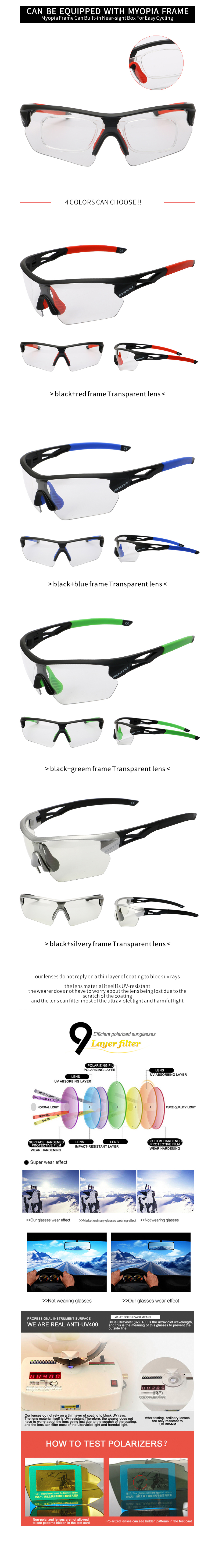 FDA Bike And Cycle Accessories , Polarized Cycling Sunglasses Polycarbonate