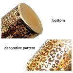 Gold Leopard Print Lead Free Glass Candle Cup 10cm Height