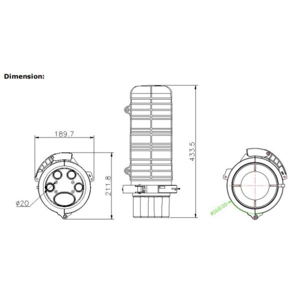 Solid Structure Fiber Optic Closure IP68 Mechanical Heat Shrink Sealing FOSC