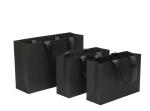 Soft Edge Black Paper Carrier Bags , Recycled Gift Bags Various Shape Available
