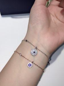 China S925 Silver Rhodium Evil Blue Eye Necklace Talismans Chain 5A Zirconia wholesale