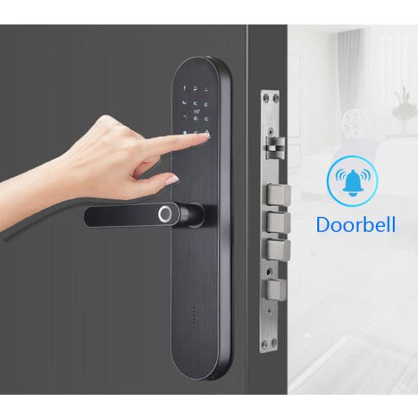Password Tuya Smart Door Lock Inteligent Star Gray With Magnetic Card