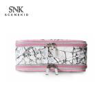 Custom Portable Geometric Printing Cosmetic Bag PU Leather Waterproof
