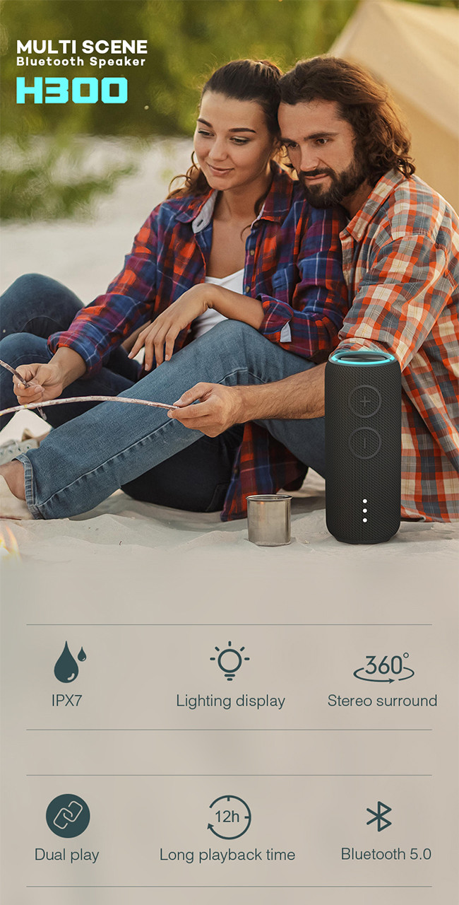 TF Card Bluetooth Fabric Wireless Speaker With 7.2V 2500mAh Battery and 30W Speaker Output