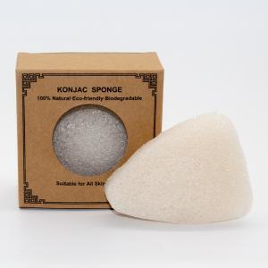 China MSDS REACH white Triangle Face Konjac Sponge For Whiteheads wholesale