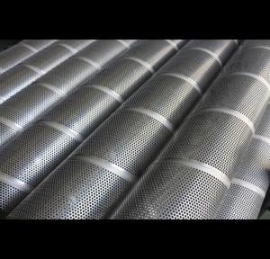 China 180° Perforation Pattern Perforated Filter Tube Powder Coating ISO9001 Approved wholesale