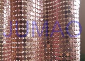 China 4 Mm Rose Gold Metal Mesh Fabric , Ring Connection Aluminum Brass Mesh Fabric wholesale