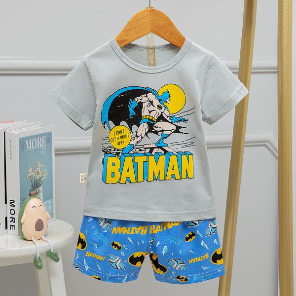 Printed Thin Cotton Pyjama Set 58cm Bust Childrens Batman Pyjamas For 90cm