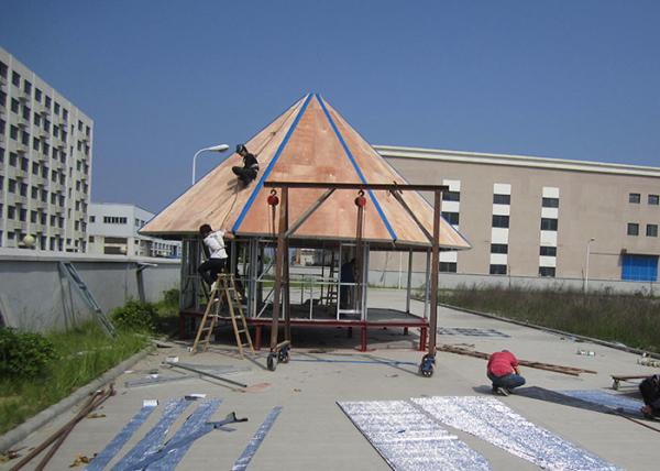 Light Steel Frame Wooden Home Beach Bungalows With Shower , Kitchen