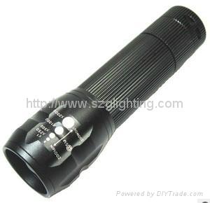 China Adjustable Aluminium 3W LED  flashlight with 2200mAh rechargeable battety on sale