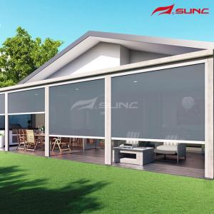 China Facade Sunshade Zip Track Motorised Roller Blinds Pvdf Surface wholesale