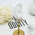 Gold 10mm Princess Cut Earrings Diamond 14k Gold Cartilage Earrings