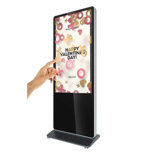 Hot sale!42 to 65 inch TFT lcd slim floor standing double touch screen kiosk