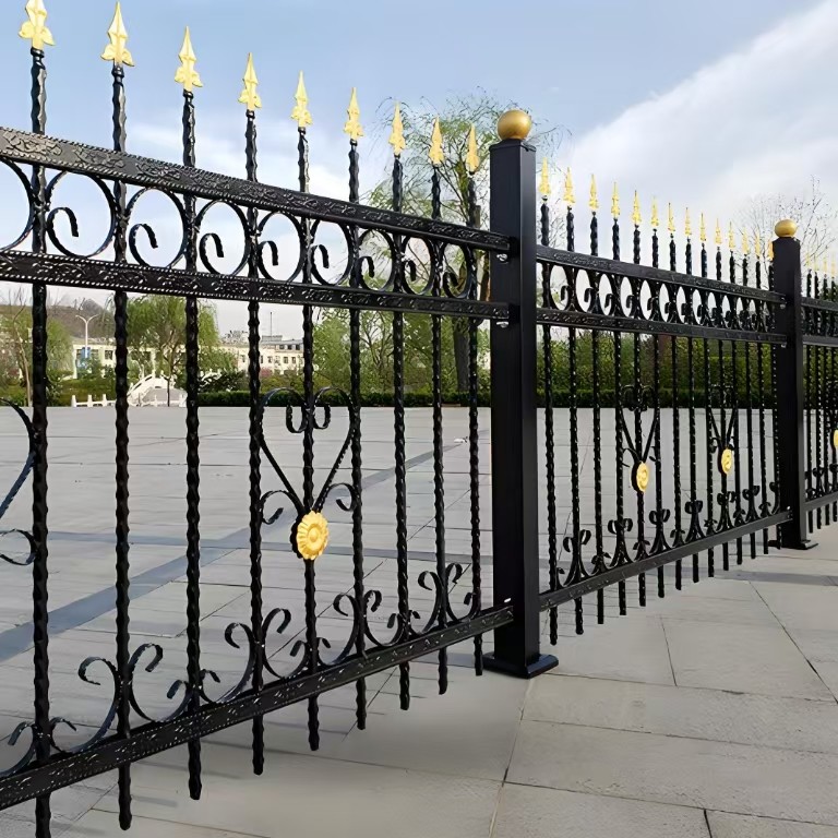 Weatherproof Easy Installation Black Tubular Steel Fencing System For Residential Use