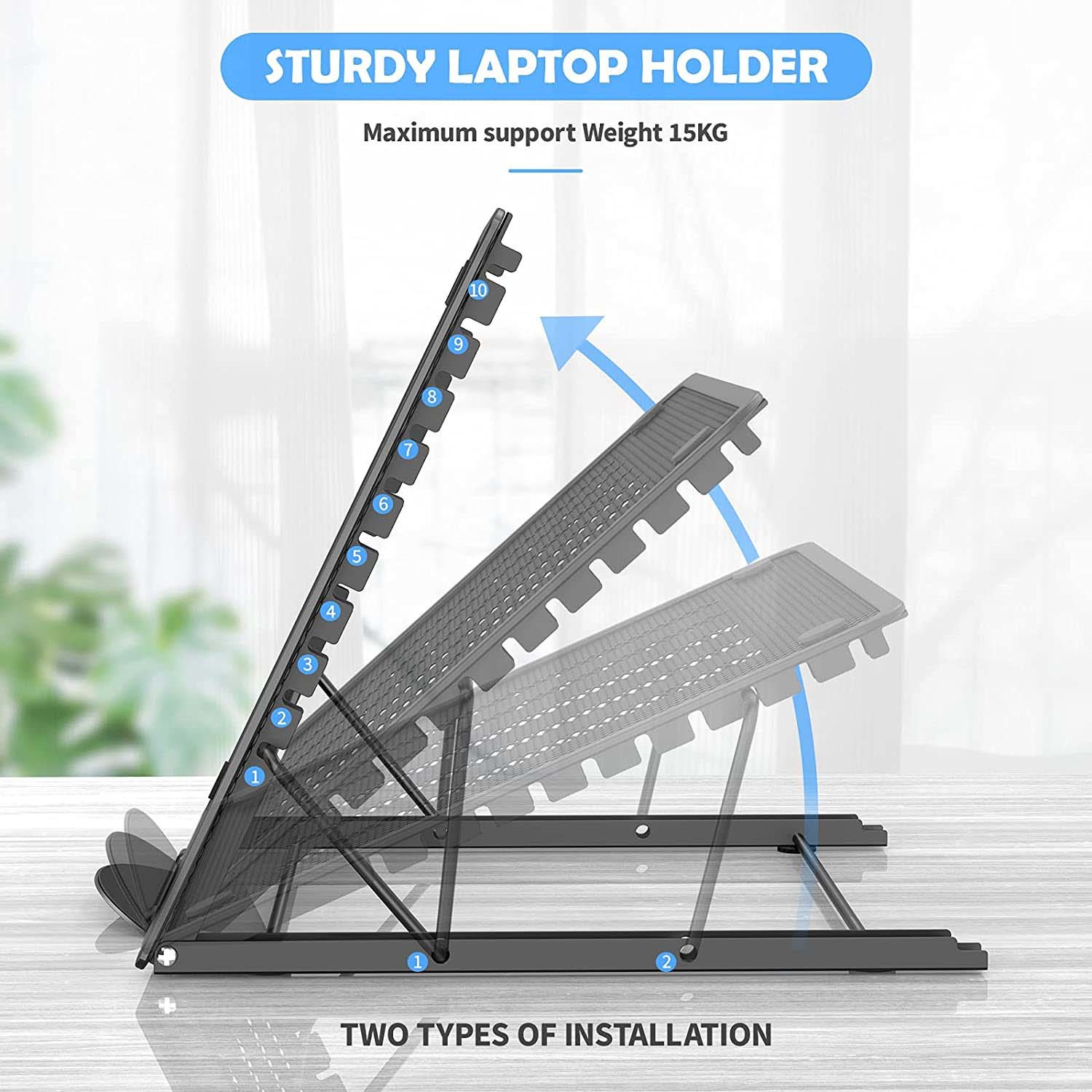 Custom Logo Portable Laptop Stand Foldable Height Adjustable 24cm