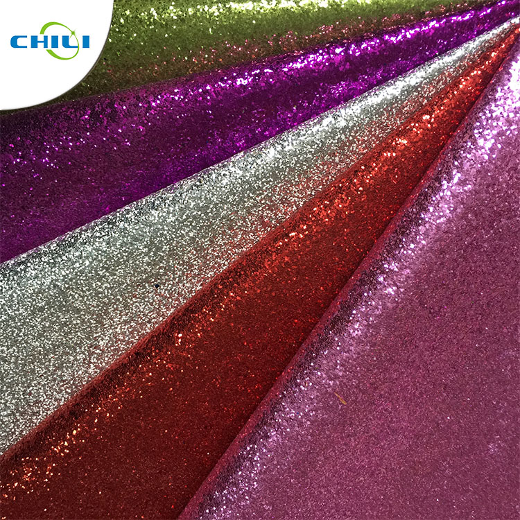 Pu Synthetic Glitter Leather Fabric Hair Ornament Applied 0.8±0.15mm Thickness
