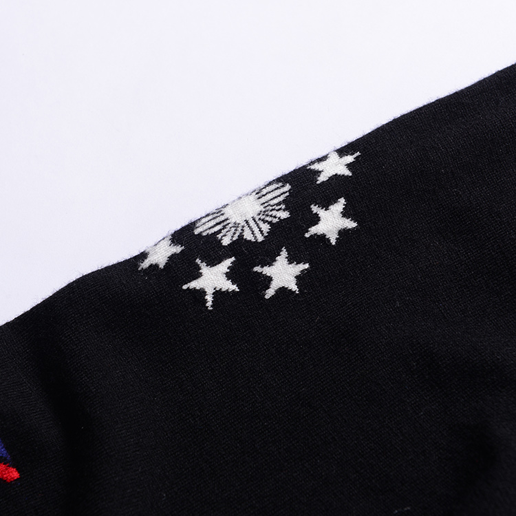 Black Knitted Mens Crew Neck Jumper , Men Pullover Sweater OEM Service