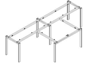 China 2 seater T type desktop partition metal frame ,#208 wholesale