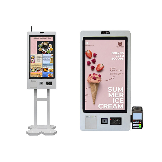 Self Ordering Kiosk Touch Screen Kiosk Machine with A4 Printer in Restaurant Credit Card Payment Terminal Kiosk