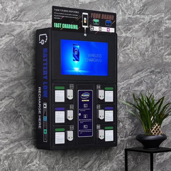 6 Door Electronic Lock Cell Phone Charging Storage Cabinet By Wall Mounted With