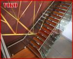 Double Steel Plate Staircase VK46S Tempered GlassLED Light strip, Stringer: 5mm