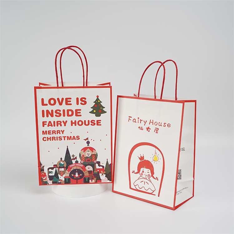 Biodegradable Merry Christmas Gift Packaging Bags Custom Print