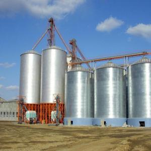 China Wheat Storage Silos Galvanized Steel Grain Feed Bin Flat Bottom 3.5mm Steel Thick wholesale