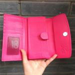 Cute Authentic Stingray Skin Lady Long Kitty Cat Trifold Wallet Genuine Leather