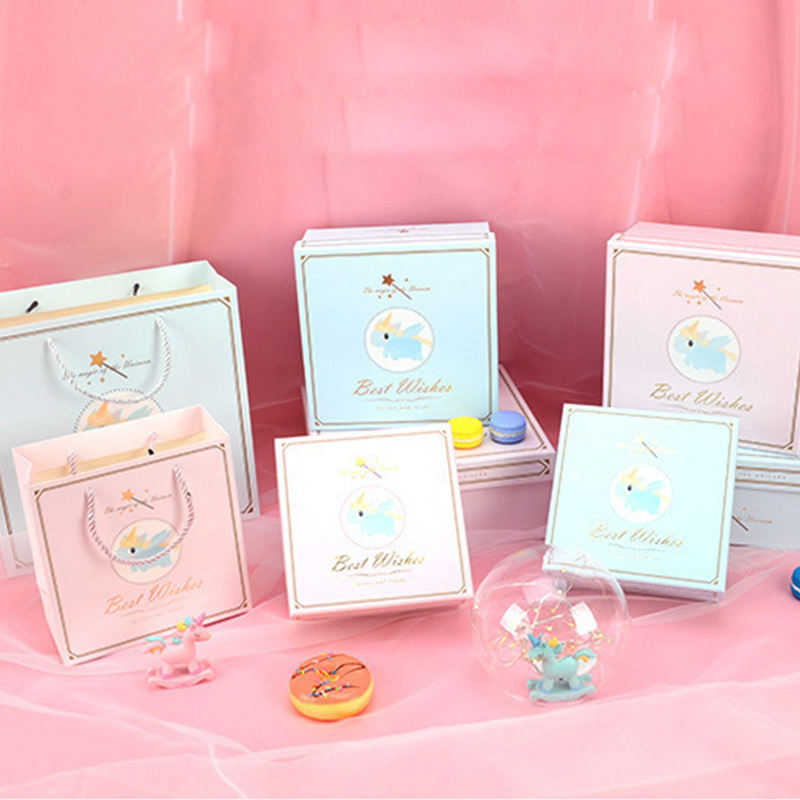 Custom Ivory Board Gift Packaging Paper Boxes With Bag L*W*H cm To Fulfill Your Needs